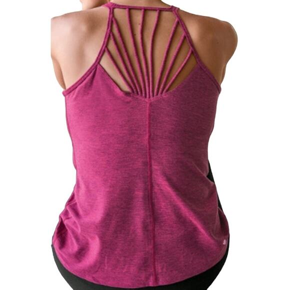 Prana Delicate Tank Top Sleeveless Square Neck Racerback Athletic Purple XS - Picture 1 of 5
